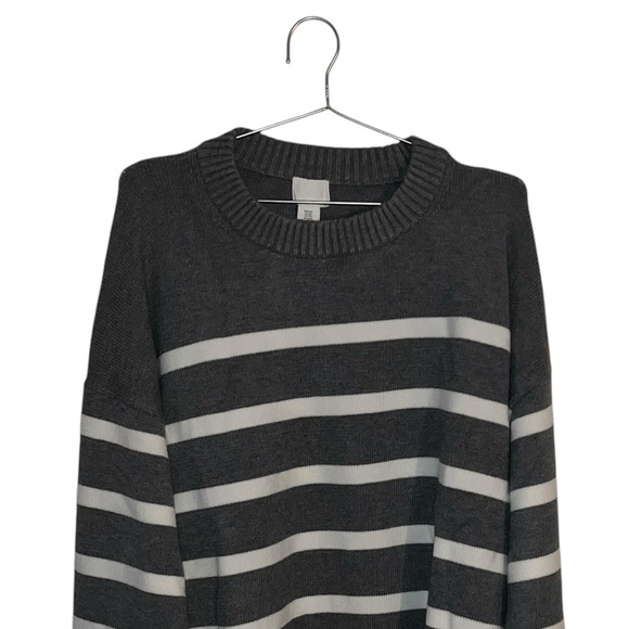 NWT H&M Grey & White Striped Wool-Blend Sweater sze 3XL - Picture 5 of 13